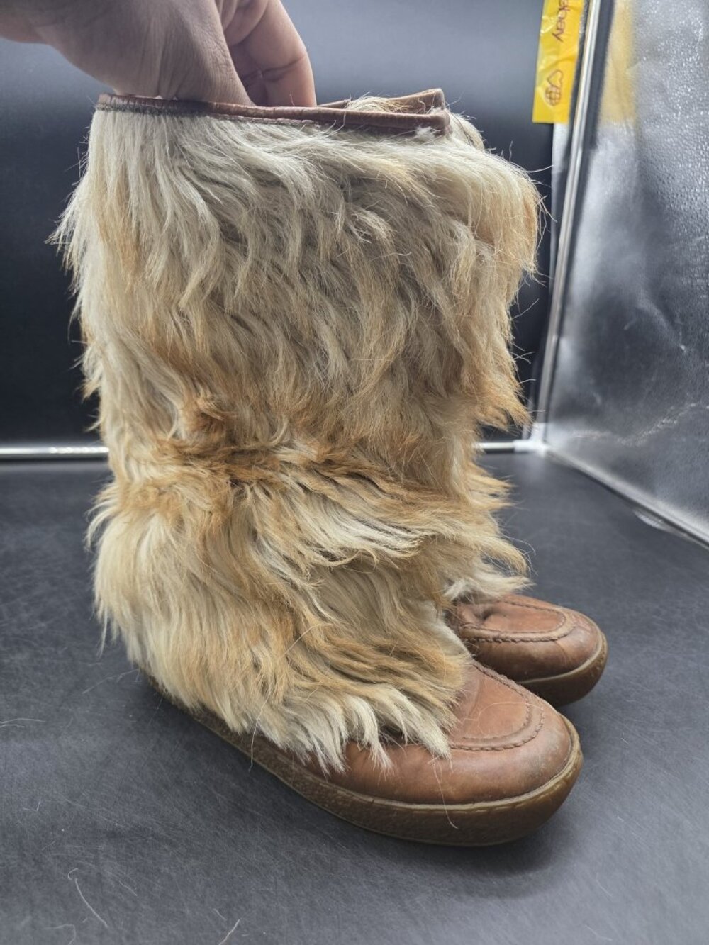 Vintage Husky BastienBoots Womens Size 7 Fur Trim Mid Calf Winter 06717 6807 - Picture 1 of 11